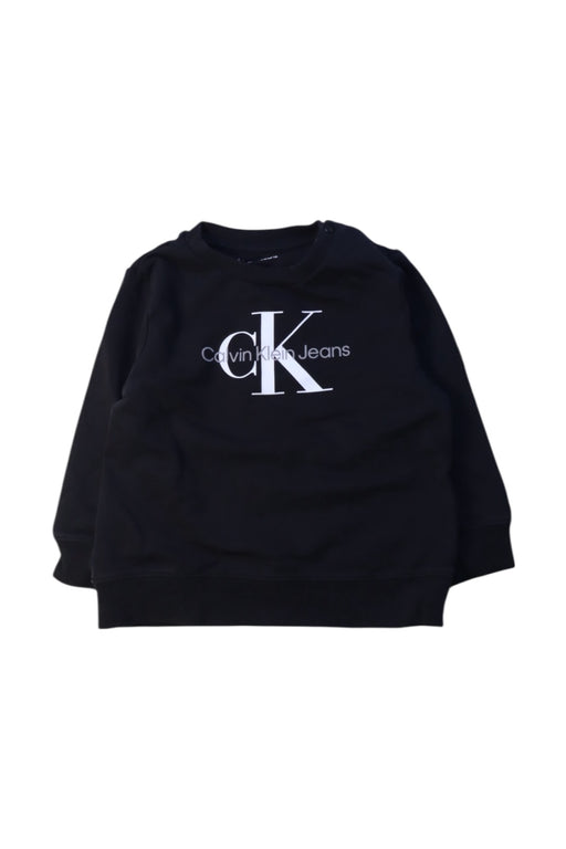 A Black Crewneck Sweatshirts from Calvin Klein in size 12-18M for boy. (Front View)