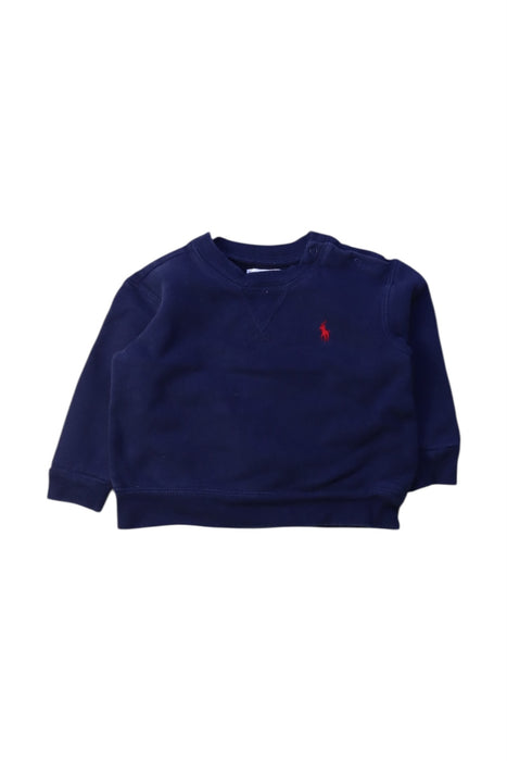 A Navy Crewneck Sweatshirts from Ralph Lauren in size 6-12M for boy. (Front View)