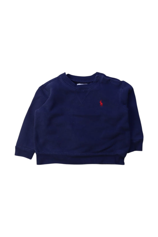 A Navy Crewneck Sweatshirts from Ralph Lauren in size 6-12M for boy. (Front View)