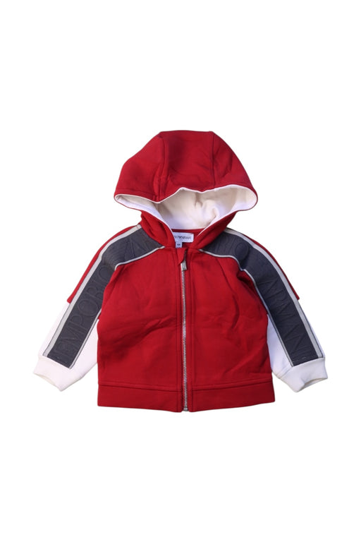 A Red Lightweight Jackets from Emporio Armani in size 3-6M for boy. (Front View)
