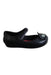 A Black Flats from Mini Melissa in size 4T for girl. (Front View)
