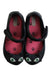 A Black Flats from Mini Melissa in size 4T for girl. (Back View)