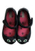 A Black Flats from Mini Melissa in size 4T for girl. (Back View)