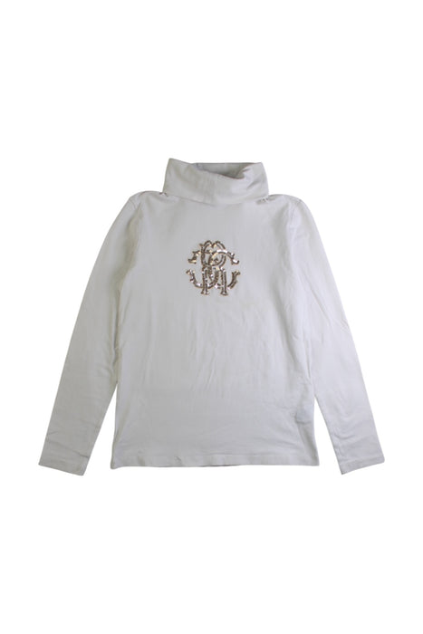 A White Long Sleeve Tops from Roberto Cavalli in size 8Y for girl. (Front View)