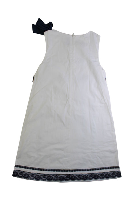 A White Sleeveless Dresses from Aletta in size 8Y for girl. (Back View)