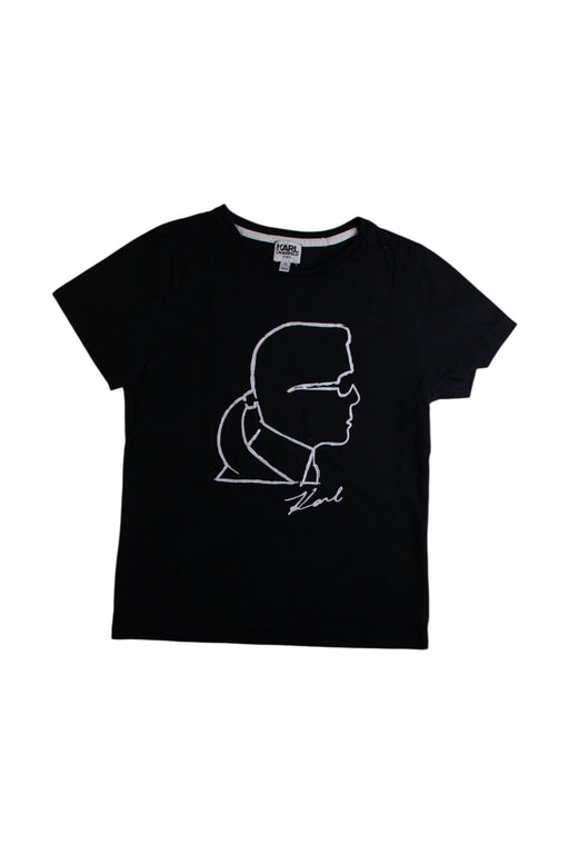 A Black Short Sleeve T Shirts from Karl Lagerfeld in size 10Y for boy. (Front View)