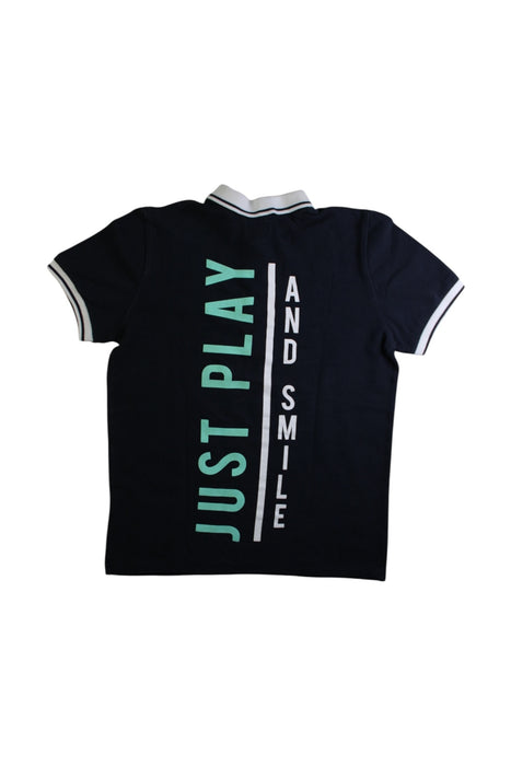 A Navy Short Sleeve Polos from IKKS in size 12Y for boy. (Back View)