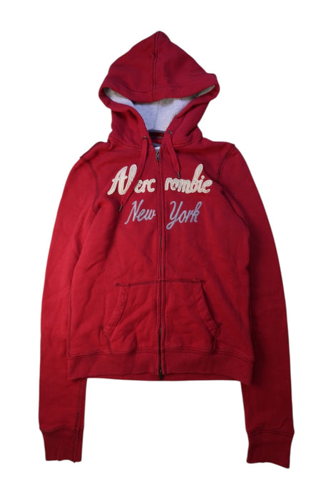 A Red Zippered Sweatshirts from Abercrombie & Fitch in size 14Y for boy. (Front View)
