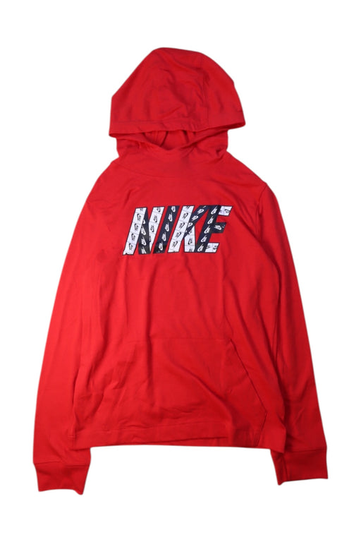 A Red Hooded Sweatshirts from Nike in size 10Y for boy. (Front View)