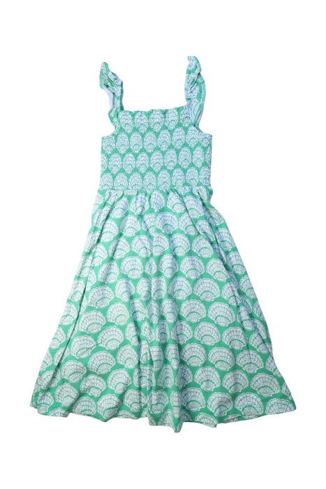 A Green Sleeveless Dresses from Boden in size 8Y for girl. (Back View)