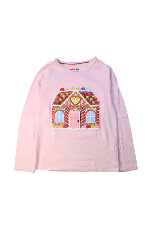 A Pink Long Sleeve Tops from Boden in size 7Y for girl. (Front View)