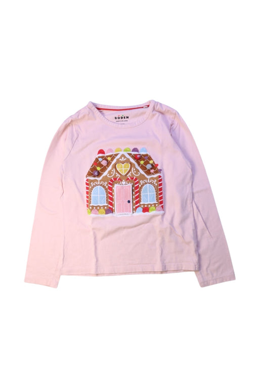 A Pink Long Sleeve Tops from Boden in size 7Y for girl. (Front View)