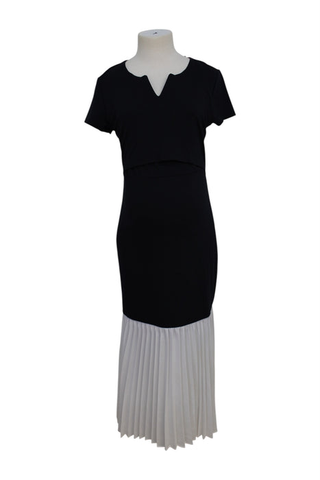 A Black Short Sleeve Dresses from Mothercot in size Maternity-XS for maternity. (Front View)
