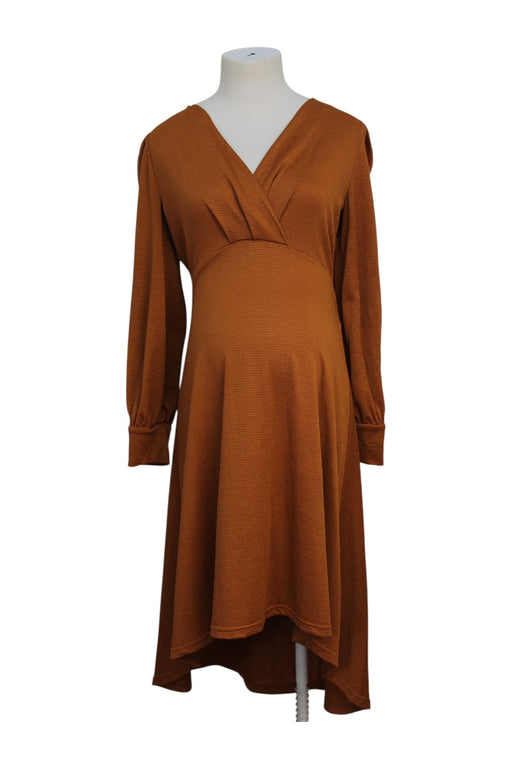 A Brown Long Sleeve Dresses from Mamalicious in size Maternity-S for maternity. (Front View)