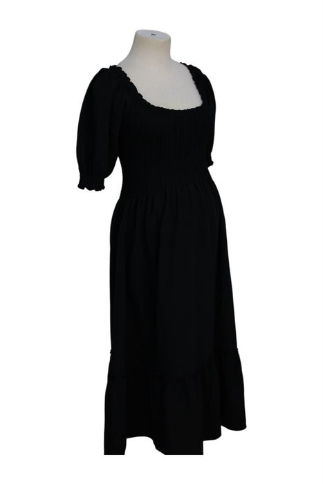 A Black Short Sleeve Dresses from Hill House in size XXS for maternity. (Back View)