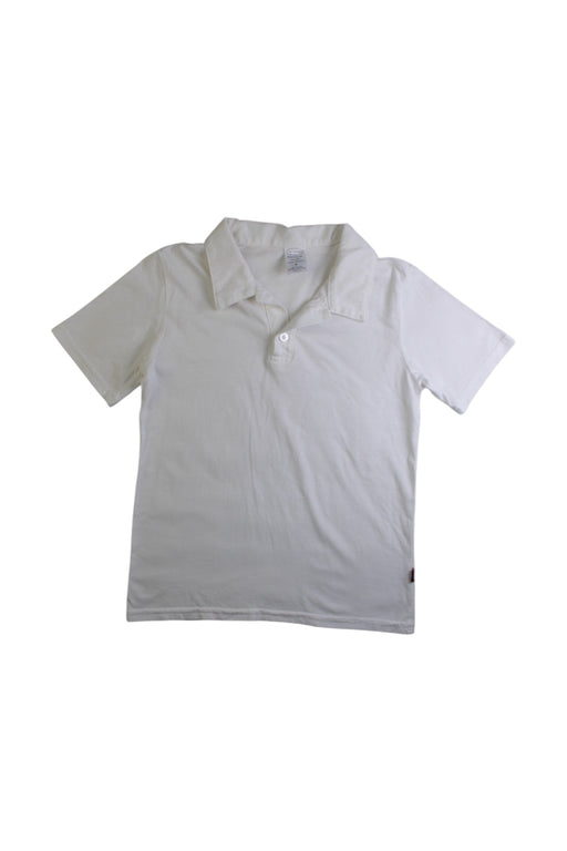 A White Short Sleeve Polos from City Threads in size 6T for boy. (Front View)
