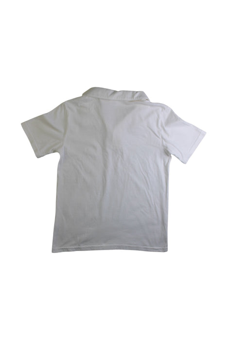 A White Short Sleeve Polos from City Threads in size 6T for boy. (Back View)