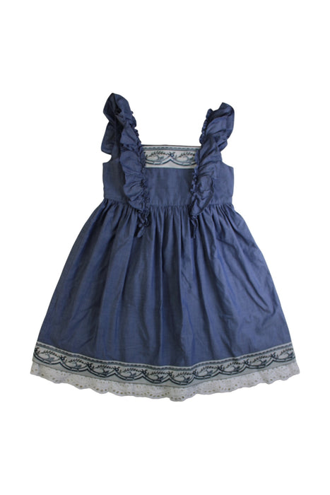 A Blue Sleeveless Dresses from Nicholas & Bears in size 4T for girl. (Front View)