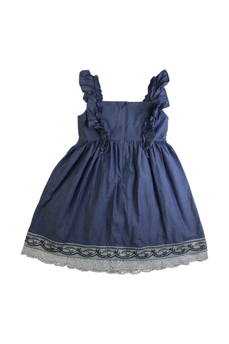 A Blue Sleeveless Dresses from Nicholas & Bears in size 4T for girl. (Back View)