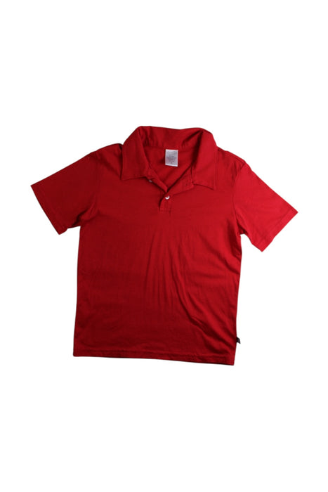 A Red Short Sleeve Polos from City Threads in size 6T for boy. (Front View)