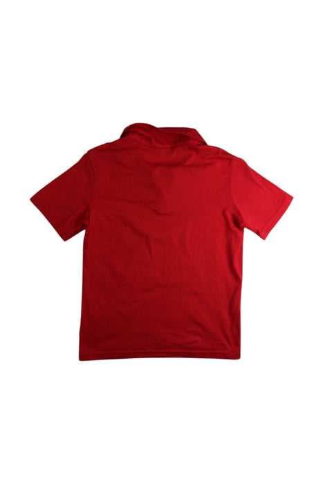 A Red Short Sleeve Polos from City Threads in size 6T for boy. (Back View)