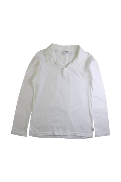 A White Long Sleeve Polos from City Threads in size 8Y for boy. (Front View)