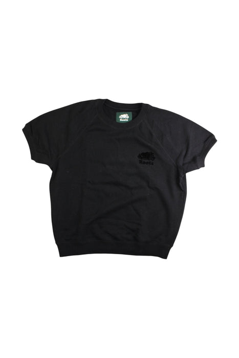 A Black Short Sleeve T Shirts from Roots in size 13Y for boy. (Front View)