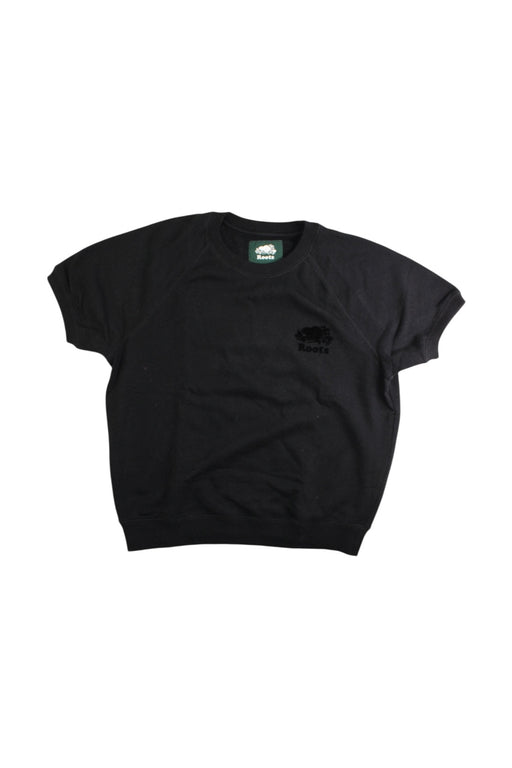 A Black Short Sleeve T Shirts from Roots in size 13Y for boy. (Front View)