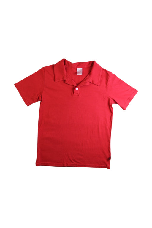 A Red Short Sleeve Polos from City Threads in size 7Y for boy. (Front View)