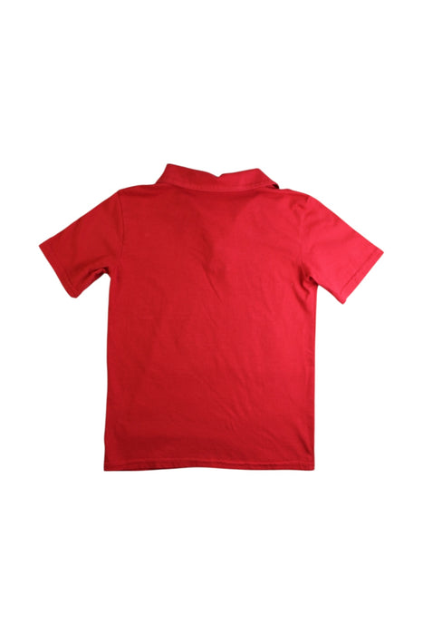 A Red Short Sleeve Polos from City Threads in size 7Y for boy. (Back View)