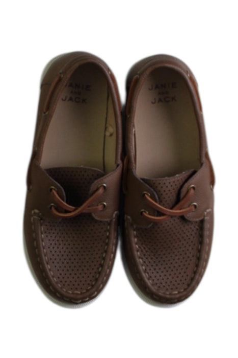 A Brown Loafers & Moccasins from Janie & Jack in size 5T for boy. (Back View)