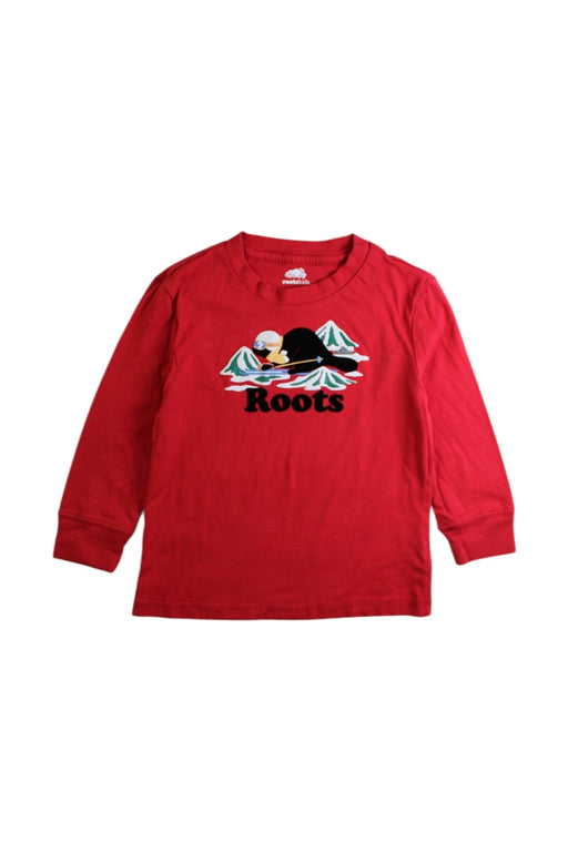 A Red Crewneck Sweatshirts from Roots in size 3T for boy. (Front View)
