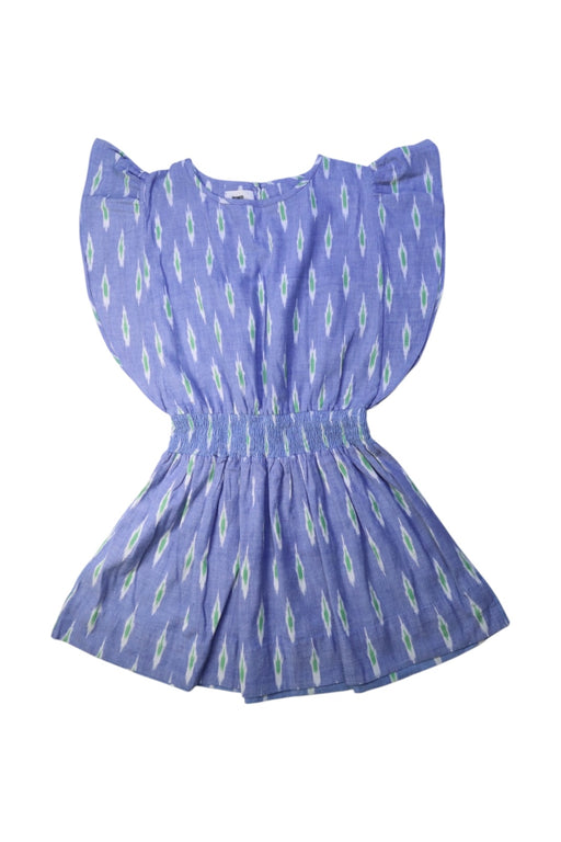 A Blue Short Sleeve Dresses from Le Petit Lucas du Tertre in size 6T for girl. (Front View)