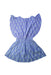 A Blue Short Sleeve Dresses from Le Petit Lucas du Tertre in size 6T for girl. (Back View)