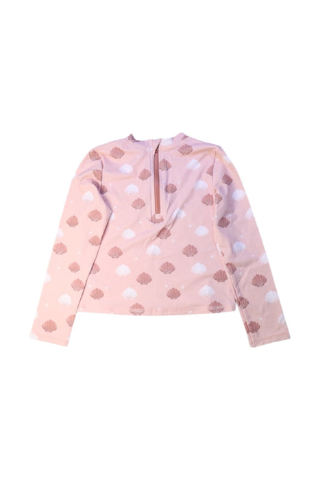 A Pink Rash Guards from Petit Lem in size 6T for girl. (Back View)