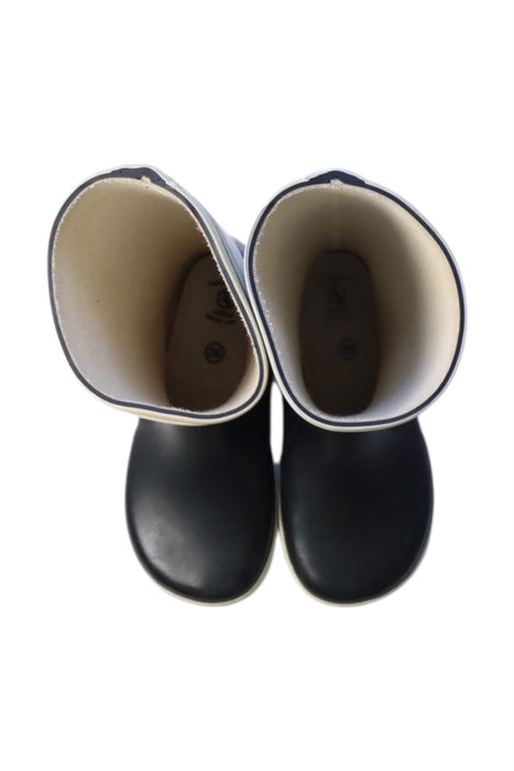 A Navy Rain Boots from Aigle in size 4T for boy. (Back View)