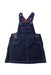 A Navy Overall Dresses from Miki House in size 2T for girl. (Front View)