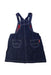 A Navy Overall Dresses from Miki House in size 2T for girl. (Back View)