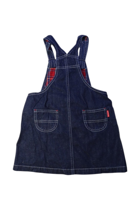A Navy Overall Dresses from Miki House in size 2T for girl. (Back View)