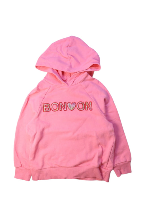 A Pink Hooded Sweatshirts from Bonton in size 4T for girl. (Front View)