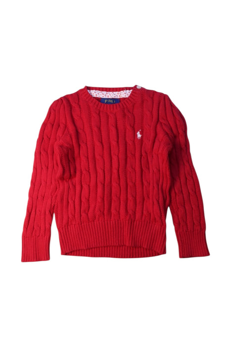 A Red Knit Sweaters from Polo Ralph Lauren in size 3T for girl. (Front View)