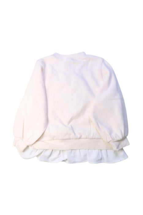 A White Crewneck Sweatshirts from Petit Main in size 4T for girl. (Back View)