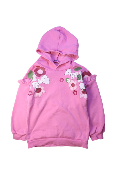 A Pink Hooded Sweatshirts from Mayoral in size 4T for girl. (Front View)