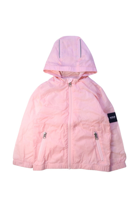 A Pink Lightweight Jackets from Aigle in size 4T for girl. (Front View)