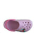 A Pink Slip Ons from Crocs in size 7Y for girl. (Front View)