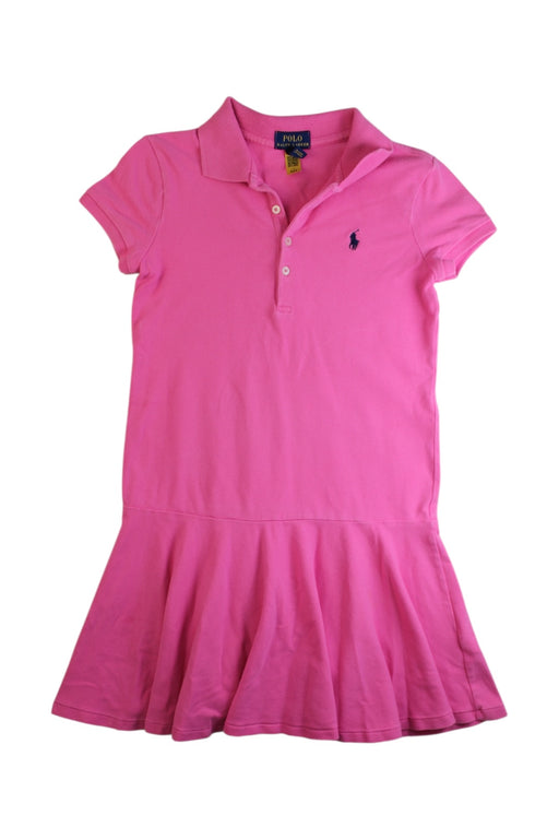 A Pink Short Sleeve Dresses from Polo Ralph Lauren in size 8Y for girl. (Front View)