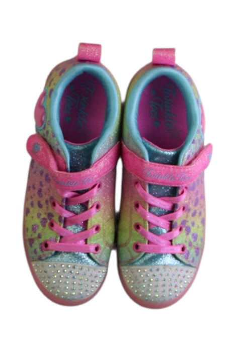 A Multicolour Sneakers from Skechers in size 7Y for girl. (Back View)