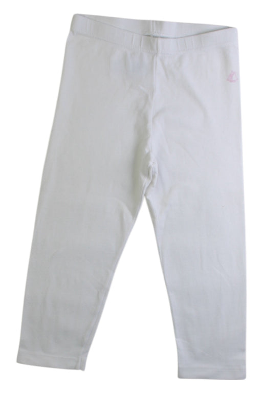 A White Leggings from Petit Bateau in size 6T for girl. (Front View)
