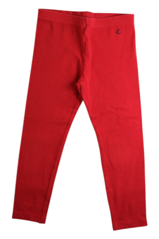 A Red Leggings from Petit Bateau in size 4T for girl. (Front View)