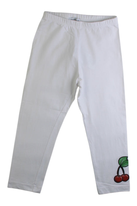 A White Leggings from Monnalisa in size 6T for girl. (Front View)